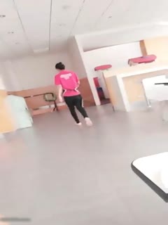 During the epidemic, there were few customers in the restaurant. The young couple played peeping at the girlfriend's hairless little pussy. It was very tender and beautiful. It was very exciting.