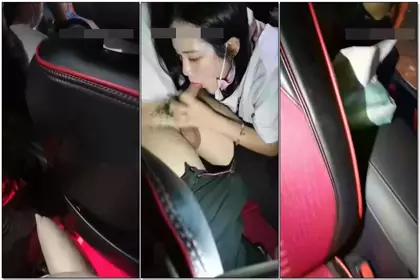 [Human Peach] Late night driving outdoors car sex, oral sex riding on the sexy big ass is very tempting, very tempting, don't miss it if you like it
