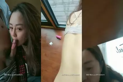 Black silk slut [Xiamen Daji] with a dog collar, a little bitch gives a blowjob, takes off her panties and rides hard from behind, very tempting, don't miss it if you like it