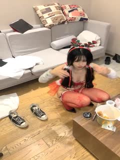 Christmas elk costume, the second goddess on the weekly list, [Jiangsu, Zhejiang and Shanghai 1], D cup pink beauty, professional live broadcast equipment, clear picture quality, no condom, sexy and explosive