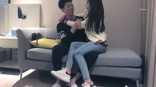 High-looking big-breasted girl with a plump figure is fucked by a big cock in many positions