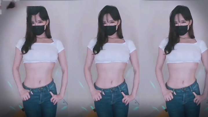 [sexy dance] transparent small corset, black small inside, tight jeans