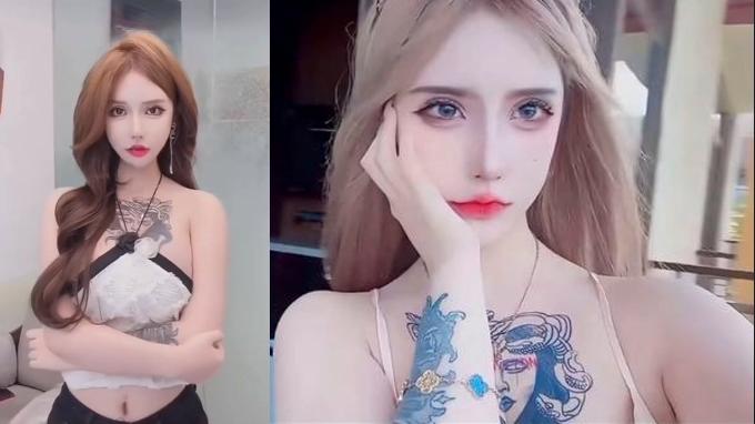 Shake the sound net red [Zhou Lina Jin Yina] high Yan value gourmet figure tattoo to know people, a new generation of pure desire ceiling outflow indecent video