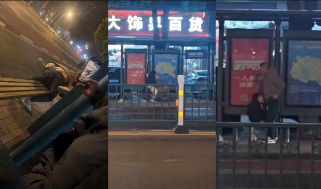 Two men and women at the bus station in Changzhou University Town were hungry and thirsty when they snapped in the street. Various posture changes ignored the video exposure of passers-by. The whole network went viral.