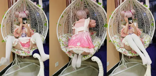 The best tender younger sister Fuli Ji [Shen Jiaojiao] cos pink star yuan masturbation video outflow, white tiger SAO force pink tender extremely sexy buttocks especially temptation