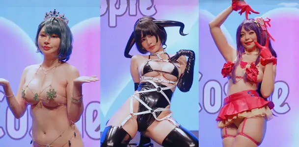 Taiwan COSPIE's Comic-Con show video flowed out, with all kinds of sexy young models performing super-sexual interaction, showing huge breasts and buttocks in their clothes.